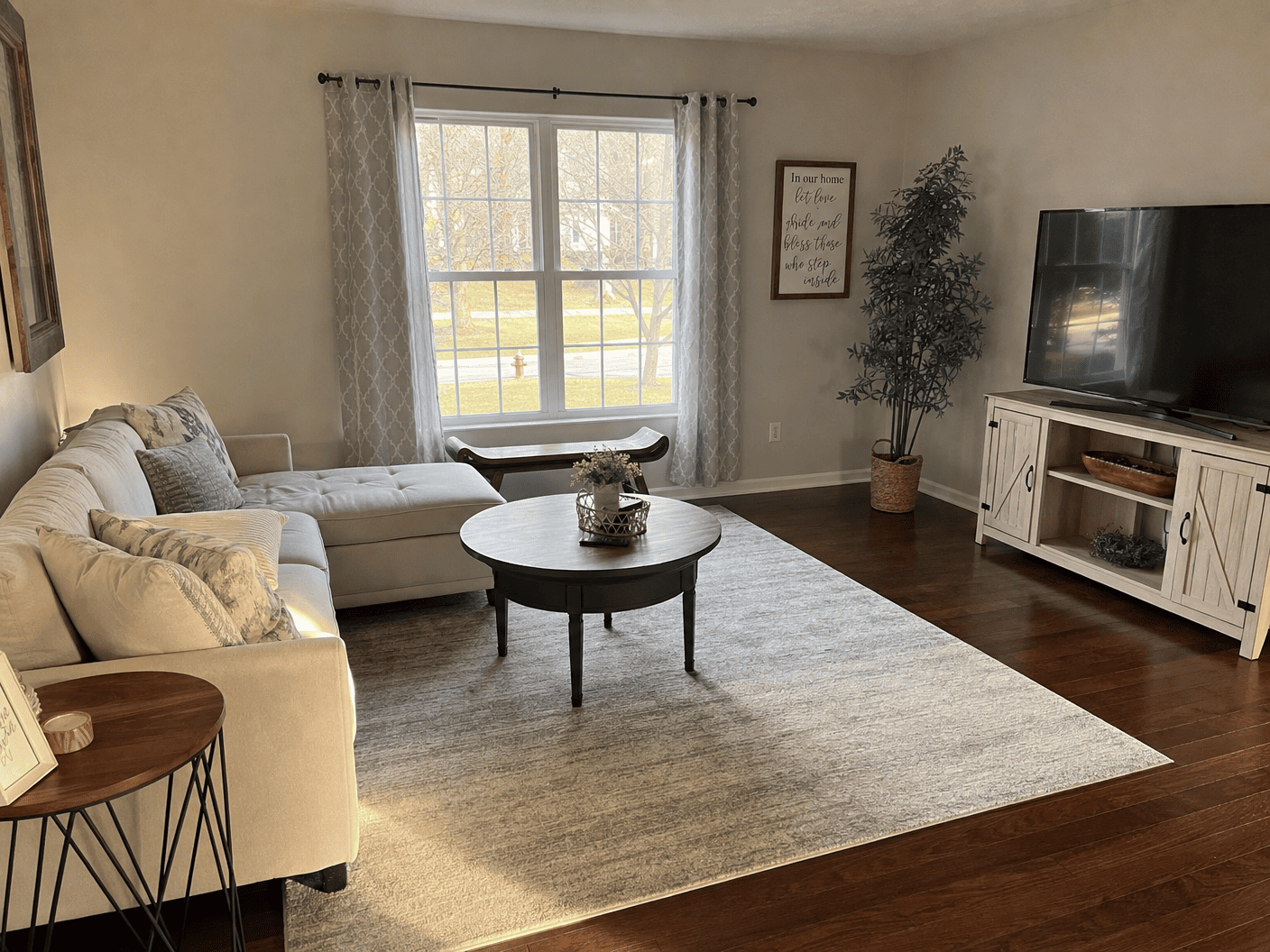 Modern living room, detailed cleaning